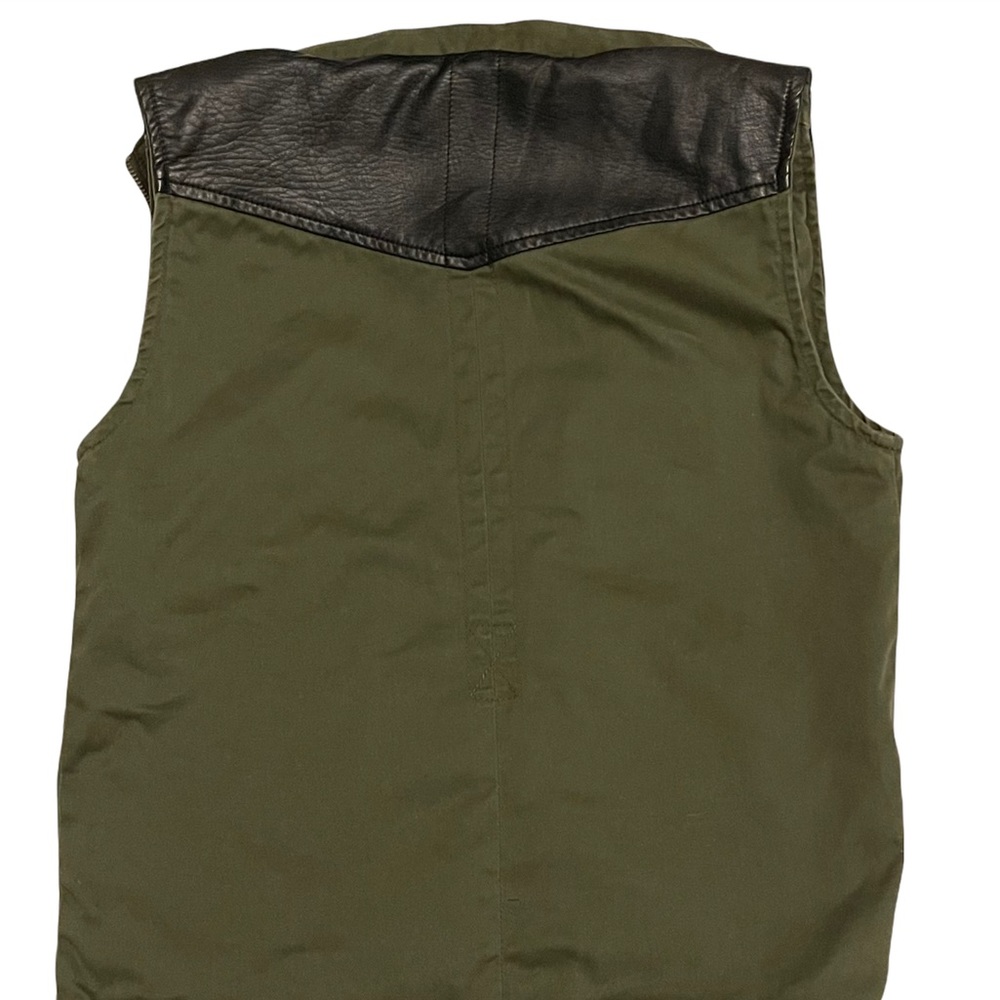 BDG Army Green & Faux leather Hooded Utility Vest Size XS - Picture 10 of 10
